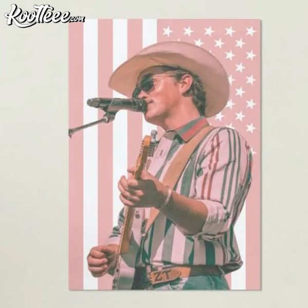 Zach Top Cowboy USA Flag Country Music Poster