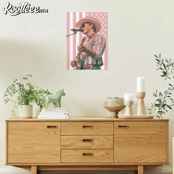 Zach Top Cowboy USA Flag Country Music Poster