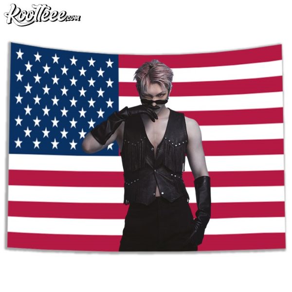 Ateez Mingi American Flag Wall Tapestry