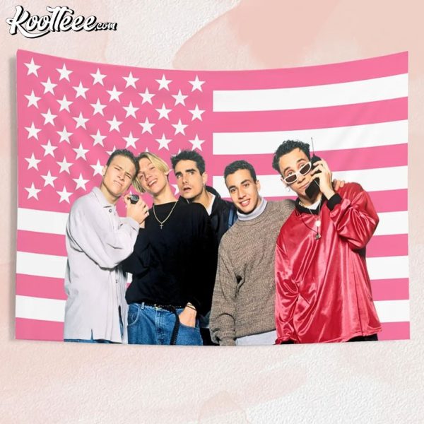 Backstreet Boys 90s Boy Band Pink American Flag Wall Tapestry