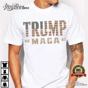 Trump 45-47 MAGA US Flag T-Shirt
