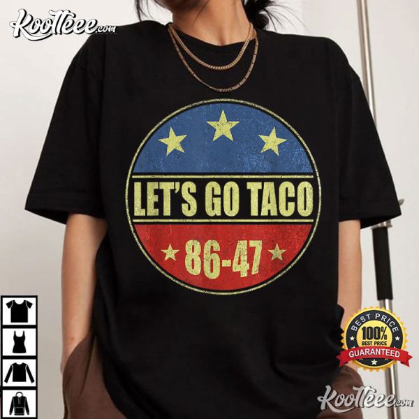 Funny Let’s Go Taco Retro 8647 T-Shirt