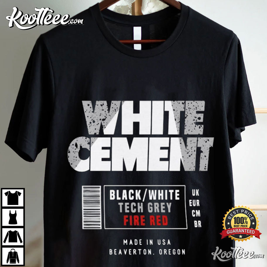 White Cement Label Jordan 4 Sneaker Matching T-Shirt White Cement Label Jordan 4 Sneaker Matching T-Shirt
