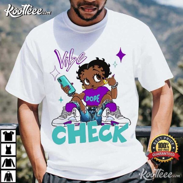 Jordan 5 Grape Sneaker Match Betty Boop T-Shirt