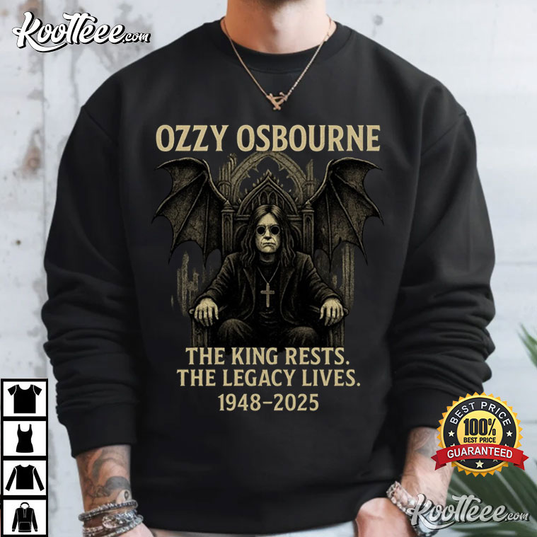 Ozzy Osbourne Memorial The King Rests The Legacy Lives 1948-2025 T-Shirt Ozzy Osbourne Memorial The King Rests The Legacy Lives 1948-2025 T-Shirt