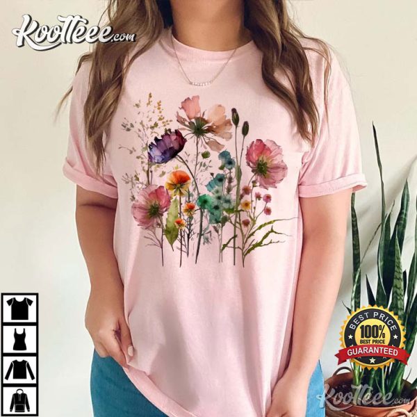 Wildflowers Boho Cottagecore Botanical Floral T-Shirt