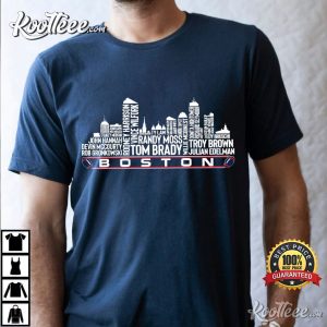New England Football GOAT Team Legends Boston City Skyline T Shirt (2)