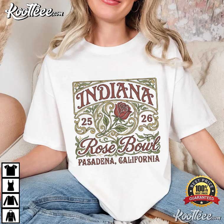 Indiana Rose Bowl Vintage Floral Football Pasadena California T-Shirt
