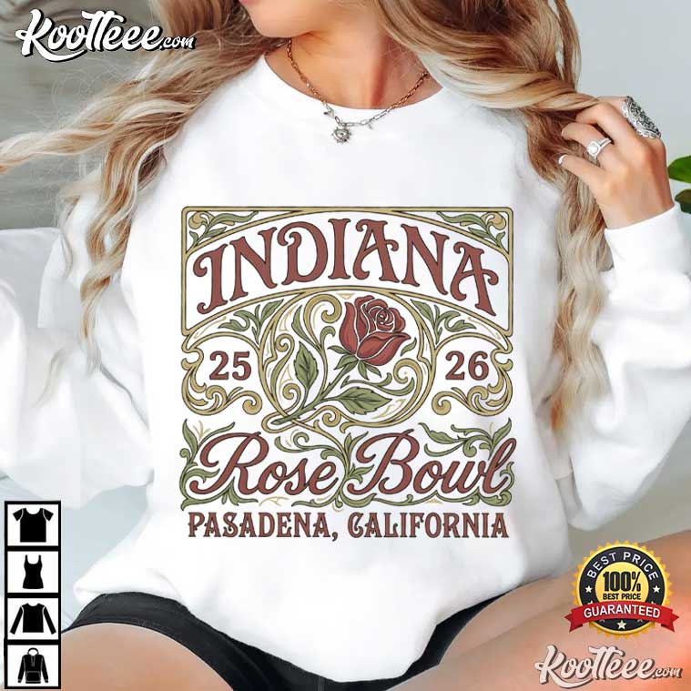 Indiana Rose Bowl Vintage Floral Football Pasadena California T-Shirt
