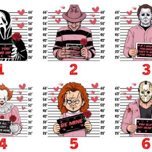 Horror Characters Sarcastic Valentines Day Gift T Shirt (4)