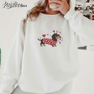 Dachshund Dog Valentine’s Day Embroidered Sweatshirt
