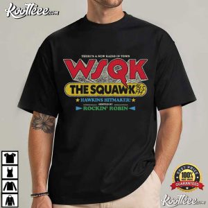 Stranger Things WSQK The Squawk 94 5 FM Radio Sci fi Vintage T Shirt (2)