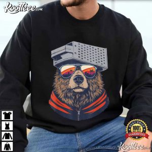Bear With Cheese Grater Hat And Sunglasses Sunset Art T Shirt (4)