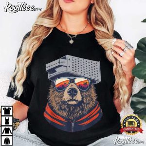 Bear With Cheese Grater Hat And Sunglasses Sunset Art T Shirt (2)