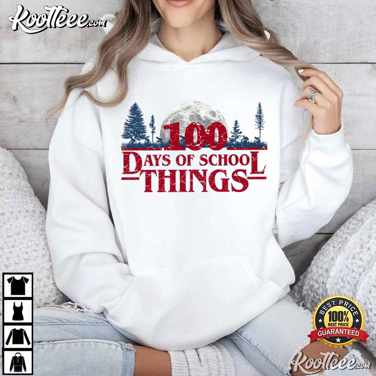 100 Days Of School Things Retro Vintage Teacher T-Shirt 100 Days Of School Things Retro Vintage Teacher T-Shirt
