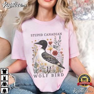 Heated Rivalry Stupid Canadian Wolf Bird Hockey Romance T Shirt (2)
