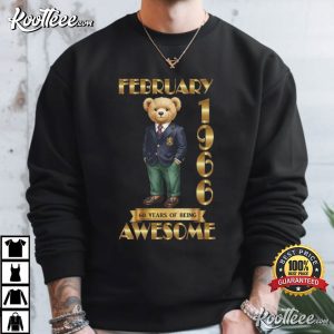 February 1966 60 Years Of Being Awesome Teddy Bear T Shirt (4)