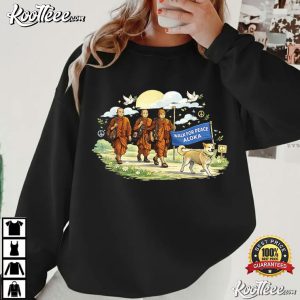 Walk For Peace Monks With Aloka Dog T Shirt (1)