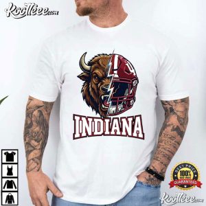 Indiana Hoosier Football Helmet Crimson Red Splatter T Shirt (4)