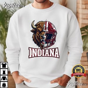 Indiana Hoosier Football Helmet Crimson Red Splatter T Shirt (2)