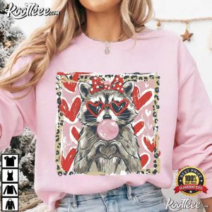 Leopard Valentine Raccoon Funny Romantic T Shirt (4)