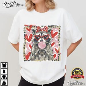 Leopard Valentine Raccoon Funny Romantic T Shirt (1)