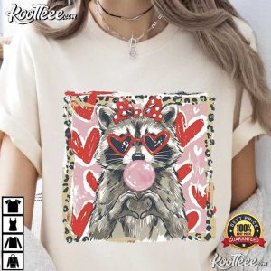 Leopard Valentine Raccoon Funny Romantic T Shirt (2)