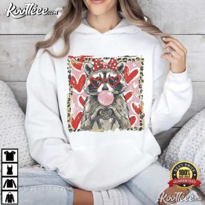 Leopard Valentine Raccoon Funny Romantic T Shirt (3)