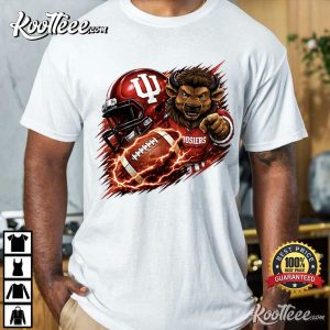 Indiana Hoosiers Football Crimson Red Helmet Mascot T Shirt (2)
