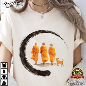 Peace Walking Monks Zen Art T Shirt (2)
