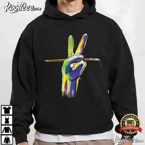 Peace Sign And Artist Brush Vibrant Abstract Art T Shirt (4)