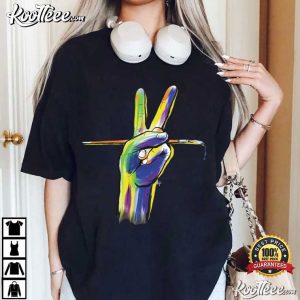 Peace Sign And Artist Brush Vibrant Abstract Art T Shirt (2)
