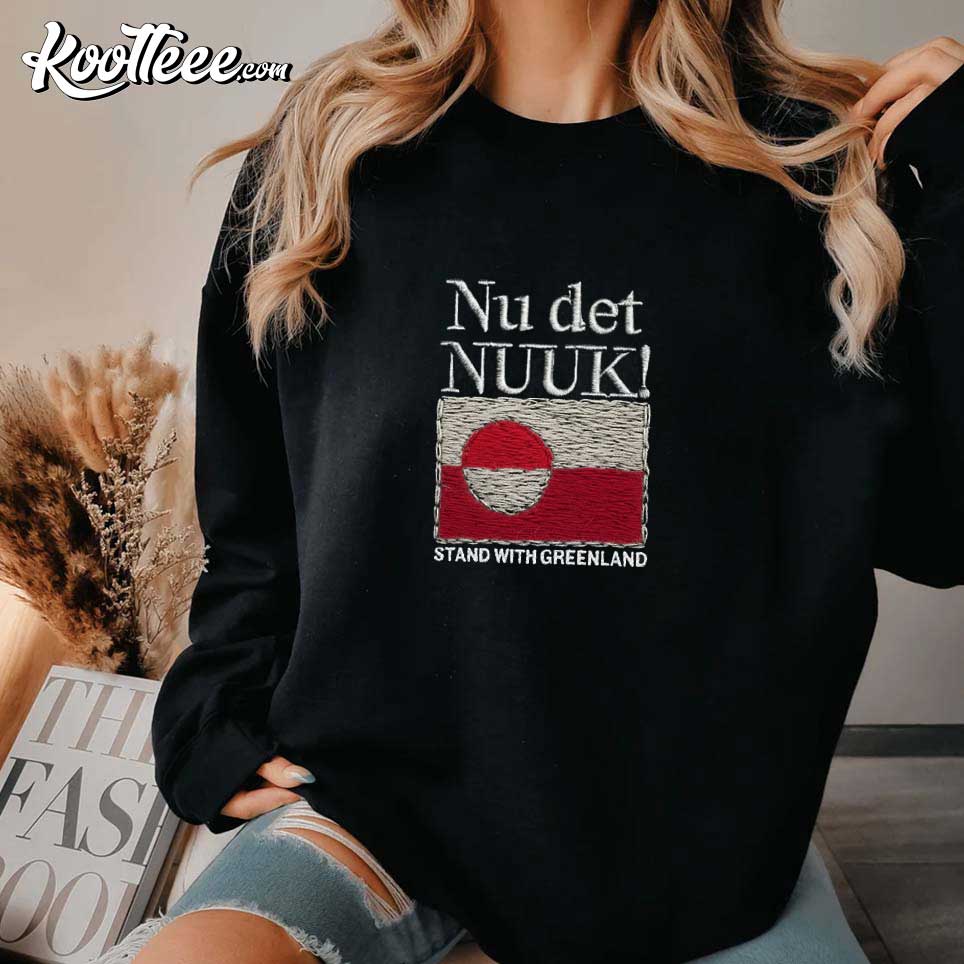 Nu Det NUUK Stand With Greenland Flag Embroidered Sweatshirt Nu Det NUUK Stand With Greenland Flag Embroidered Sweatshirt