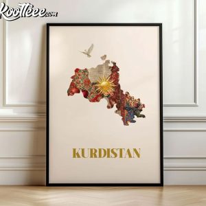 Kurdistan Kurdish Map Traditional Poster (1)