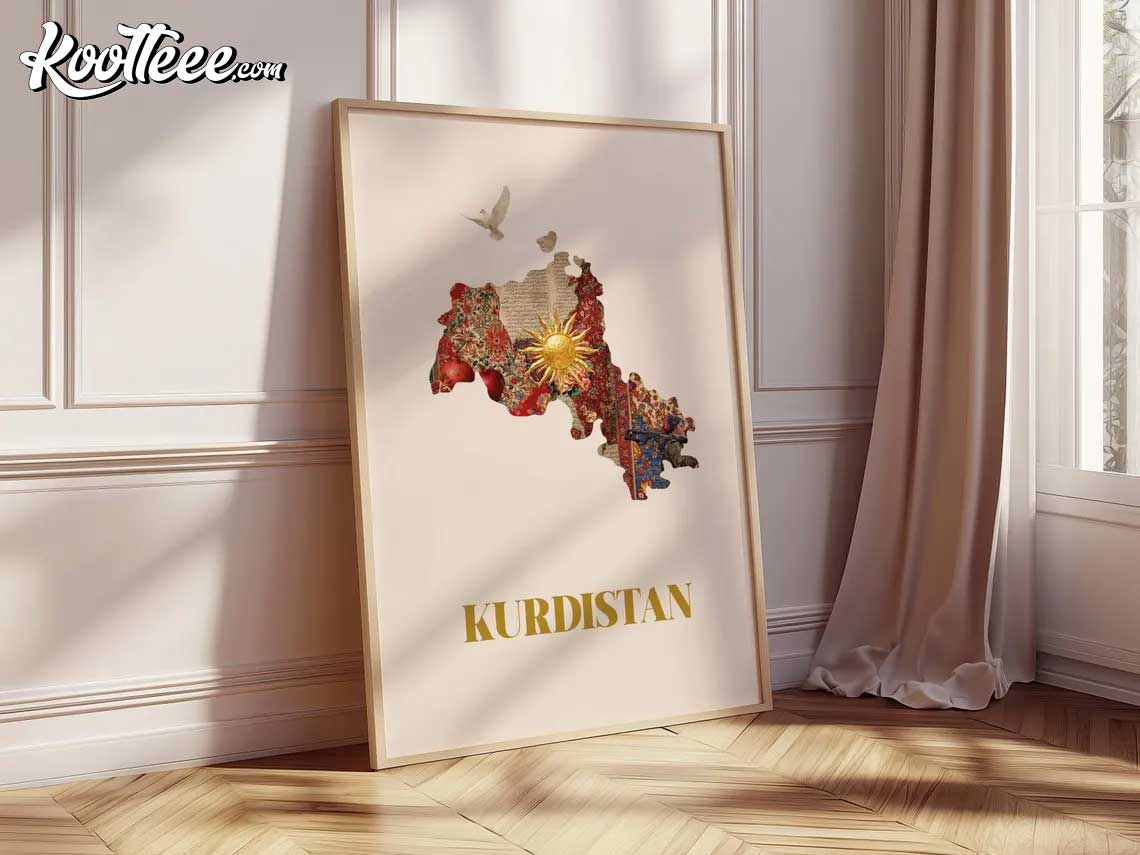 Kurdistan Kurdish Map Traditional Poster Kurdistan Kurdish Map Traditional Poster