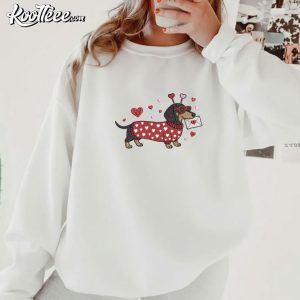 Dachshund Dog Valentines Day Cute Embroidered Sweatshirt (1)