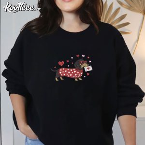 Dachshund Dog Valentines Day Cute Embroidered Sweatshirt (2)