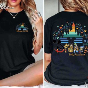 Disney Family Vacation 2026 Rainbow Castle T Shirt (4)
