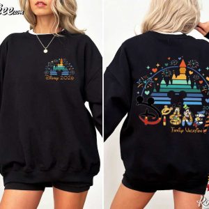 Disney Family Vacation 2026 Rainbow Castle T Shirt (3)