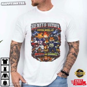 Benito Bowl Patriots Vs Seahawks Super Bowl LX T Shirt (1)
