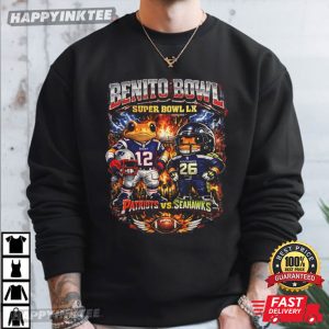 Benito Bowl Patriots Vs Seahawks Super Bowl LX T Shirt (3)