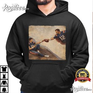 Drake Maye Tom Brady New England Patriots Football T Shirt (4)
