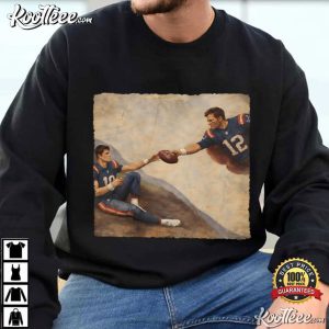 Drake Maye Tom Brady New England Patriots Football T Shirt (1)
