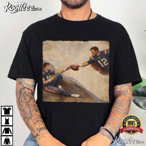 Drake Maye Tom Brady New England Patriots Football T Shirt (3)