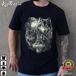 Wolf Grunge Howling Moon Vintage 90s Graphic T Shirt (1)