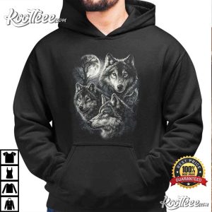 Wolf Grunge Howling Moon Vintage 90s Graphic T Shirt (3)