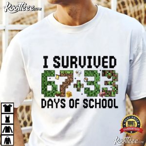 Pixel Block I Survived 100 Days Of School T Shirt (1)