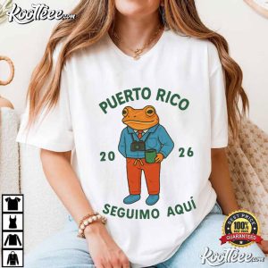 Puerto Rico Coqui Frog Seguimo Aquí 2026 T Shirt (1)