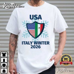 USA Italy Winter 2026 Milano Cortina Skiing Snowboarding Skating T Shirt (4)