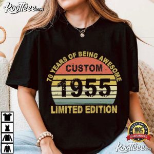 70 Years Of Being Awesome Retro Birthday Custom T-Shirt